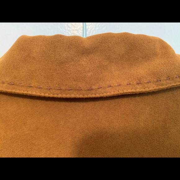 Lemon Grass Studio Polyester Faux Suede Button Up - Picture 4 of 6